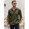 COOFANDY Men’s Long Sleeve Dress Shirt Plaid Collar Casual Button Down Shirts(Army Green)