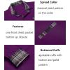COOFANDY Men’s Long Sleeve Dress Shirt Plaid Collar Casual Button Down Shirts(Purple)