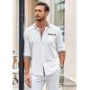 COOFANDY Men’s Long Sleeve Dress Shirt Plaid Collar Casual Button Down Shirts(White)