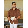 COOFANDY Mens Long Sleeve Wrinkle Free Shirts Casual Button Down Shirt Stretch Dress Shirt(Brown)