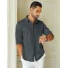 COOFANDY Mens Long Sleeve Wrinkle Free Shirts Casual Button Down Shirt Stretch Dress Shirt(Dark Grey)