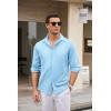 COOFANDY Mens Long Sleeve Wrinkle Free Shirts Casual Button Down Shirt Stretch Dress Shirt(Light Blue)