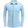 COOFANDY Mens Long Sleeve Wrinkle Free Shirts Casual Button Down Shirt Stretch Dress Shirt(Light Blue)