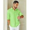 COOFANDY Mens Long Sleeve Wrinkle Free Shirts Casual Button Down Shirt Stretch Dress Shirt(Light Green)