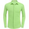 COOFANDY Mens Long Sleeve Wrinkle Free Shirts Casual Button Down Shirt Stretch Dress Shirt(Light Green)