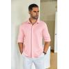 COOFANDY Mens Long Sleeve Wrinkle Free Shirts Casual Button Down Shirt Stretch Dress Shirt(Pink)