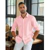 COOFANDY Mens Long Sleeve Wrinkle Free Shirts Casual Button Down Shirt Stretch Dress Shirt(Pink)