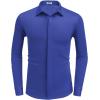 COOFANDY Mens Long Sleeve Wrinkle Free Shirts Casual Button Down Shirt Stretch Dress Shirt(Sapphire Blue)
