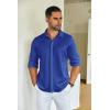 COOFANDY Mens Long Sleeve Wrinkle Free Shirts Casual Button Down Shirt Stretch Dress Shirt(Sapphire Blue)