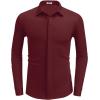 COOFANDY Mens Long Sleeve Wrinkle Free Shirts Casual Button Down Shirt Stretch Dress Shirt(Wine Red)