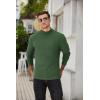 COOFANDY Men’s Mock Turtleneck Sweater Long Sleeve Half Neck Pullover Thermal Casual Ribbed High Neck Pullover Sweater(Army Green)