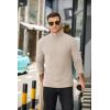 COOFANDY Men’s Mock Turtleneck Sweater Long Sleeve Half Neck Pullover Thermal Casual Ribbed High Neck Pullover Sweater(Beige)