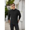 COOFANDY Men’s Mock Turtleneck Sweater Long Sleeve Half Neck Pullover Thermal Casual Ribbed High Neck Pullover Sweater(Black)