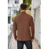 COOFANDY Men’s Mock Turtleneck Sweater Long Sleeve Half Neck Pullover Thermal Casual Ribbed High Neck Pullover Sweater(Brown)