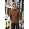 COOFANDY Men’s Mock Turtleneck Sweater Long Sleeve Half Neck Pullover Thermal Casual Ribbed High Neck Pullover Sweater(Brown)