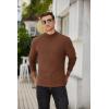 COOFANDY Men’s Mock Turtleneck Sweater Long Sleeve Half Neck Pullover Thermal Casual Ribbed High Neck Pullover Sweater(Brown)
