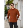 COOFANDY Men’s Mock Turtleneck Sweater Long Sleeve Half Neck Pullover Thermal Casual Ribbed High Neck Pullover Sweater(Caramel)