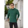 COOFANDY Men’s Mock Turtleneck Sweater Long Sleeve Half Neck Pullover Thermal Casual Ribbed High Neck Pullover Sweater(Dark Green)