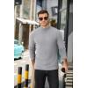 COOFANDY Men’s Mock Turtleneck Sweater Long Sleeve Half Neck Pullover Thermal Casual Ribbed High Neck Pullover Sweater(Gray)