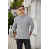 COOFANDY Men’s Mock Turtleneck Sweater Long Sleeve Half Neck Pullover Thermal Casual Ribbed High Neck Pullover Sweater(Gray)