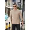 COOFANDY Men’s Mock Turtleneck Sweater Long Sleeve Half Neck Pullover Thermal Casual Ribbed High Neck Pullover Sweater(Khaki)