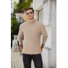 COOFANDY Men’s Mock Turtleneck Sweater Long Sleeve Half Neck Pullover Thermal Casual Ribbed High Neck Pullover Sweater(Khaki)