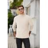 COOFANDY Men’s Mock Turtleneck Sweater Long Sleeve Half Neck Pullover Thermal Casual Ribbed High Neck Pullover Sweater(Light Beige)