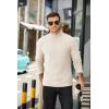 COOFANDY Men’s Mock Turtleneck Sweater Long Sleeve Half Neck Pullover Thermal Casual Ribbed High Neck Pullover Sweater(Light Beige)