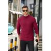 COOFANDY Men’s Mock Turtleneck Sweater Long Sleeve Half Neck Pullover Thermal Casual Ribbed High Neck Pullover Sweater(Wine Red)