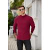 COOFANDY Men’s Mock Turtleneck Sweater Long Sleeve Half Neck Pullover Thermal Casual Ribbed High Neck Pullover Sweater(Wine Red)