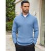 COOFANDY Men’s Quarter Zip Sweaters Slim Fit Mock Neck Pullover Sweaters Lightweight Knitted Polo Sweater(Blue)
