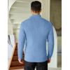 COOFANDY Men’s Quarter Zip Sweaters Slim Fit Mock Neck Pullover Sweaters Lightweight Knitted Polo Sweater(Blue)