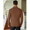 COOFANDY Men’s Quarter Zip Sweaters Slim Fit Mock Neck Pullover Sweaters Lightweight Knitted Polo Sweater(Brown)
