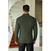 COOFANDY Men’s Quarter Zip Sweaters Slim Fit Mock Neck Pullover Sweaters Lightweight Knitted Polo Sweater(Deep Green)