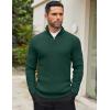 COOFANDY Men’s Quarter Zip Sweaters Slim Fit Mock Neck Pullover Sweaters Lightweight Knitted Polo Sweater(Green)