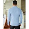 COOFANDY Men’s Quarter Zip Sweaters Slim Fit Mock Neck Pullover Sweaters Lightweight Knitted Polo Sweater(Light Blue)
