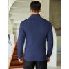 COOFANDY Men’s Quarter Zip Sweaters Slim Fit Mock Neck Pullover Sweaters Lightweight Knitted Polo Sweater(Navy Blue)