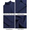 COOFANDY Men’s Quarter Zip Sweaters Slim Fit Mock Neck Pullover Sweaters Lightweight Knitted Polo Sweater(Navy Blue)