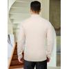 COOFANDY Men’s Quarter Zip Sweaters Slim Fit Mock Neck Pullover Sweaters Lightweight Knitted Polo Sweater(Off-white)