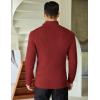 COOFANDY Men’s Quarter Zip Sweaters Slim Fit Mock Neck Pullover Sweaters Lightweight Knitted Polo Sweater(Red)