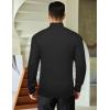 COOFANDY Men’s Quarter Zip Sweaters Slim Fit Mock Neck Pullover Sweaters Lightweight Knitted Polo Sweater(Ribbed Black)