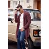 COOFANDY Mens Shawl Collar Long Cardigan Knit Ruffle Fashion Sweater Drape Cape(Wine Red)