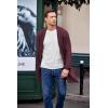 COOFANDY Mens Shawl Collar Long Cardigan Knit Ruffle Fashion Sweater Drape Cape(Wine Red)