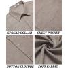 COOFANDY Men’s Short Sleeve Button Down Shirt Casual Linen Shirts Summer Beach Vacation Shirt with Pocket(Khaki)