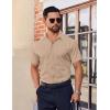 COOFANDY Mens Short Sleeve Dress Shirts Stretch Wrinkle Free Button Down Shirt Casual Summer Top(Khaki)