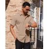 COOFANDY Mens Short Sleeve Dress Shirts Stretch Wrinkle Free Button Down Shirt Casual Summer Top(Khaki)