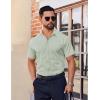 COOFANDY Mens Short Sleeve Dress Shirts Stretch Wrinkle Free Button Down Shirt Casual Summer Top(Light Green)