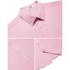 COOFANDY Mens Short Sleeve Dress Shirts Stretch Wrinkle Free Button Down Shirt Casual Summer Top(Pink)
