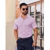 COOFANDY Mens Short Sleeve Dress Shirts Stretch Wrinkle Free Button Down Shirt Casual Summer Top(Purple)