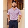 COOFANDY Mens Short Sleeve Dress Shirts Stretch Wrinkle Free Button Down Shirt Casual Summer Top(Purple)